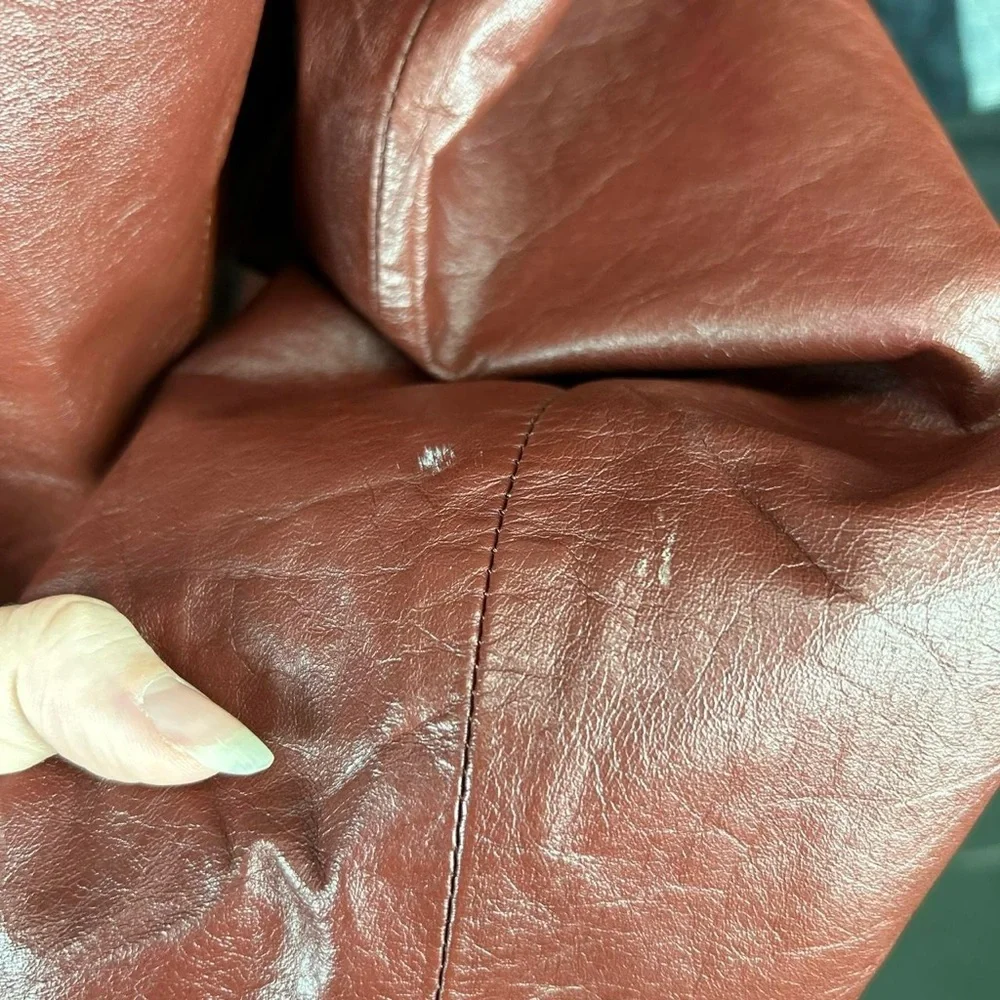 Vintage 70s Genuine Leather Burgundy Jacket - Picture 9 of 9